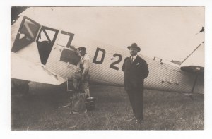 Fotografia / Pocztówka Samolot Buzzard D 203 / Lot Szczecin Berlin 1929 r.