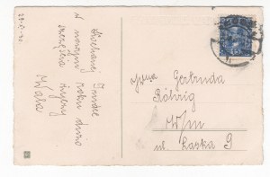 Postkarte Amor auf einem Schwein / Neujahrstag 1931