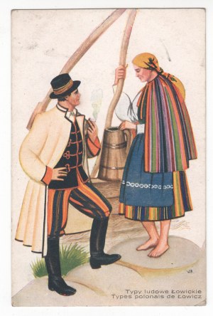 Postkarte Volkstypen von Łowickie
