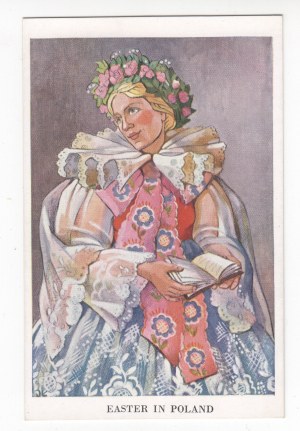 Carte postale Pâques en Pologne Fille Żywiec