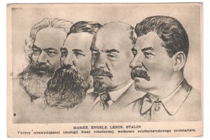 Pocztówka, Marks Engels Lenin Stalin