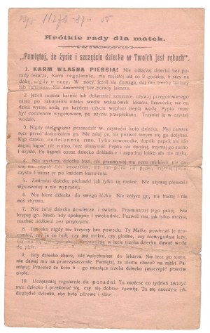 Zdravotní karta dítěte LWÓW 1933 Ambulance pro matky a kojence ACK