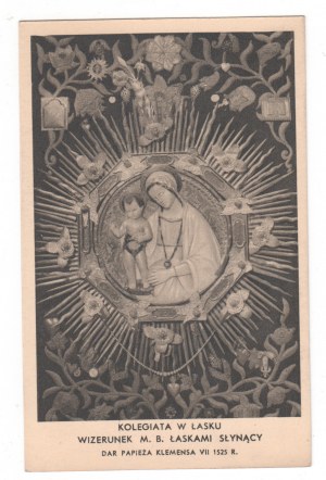 CARTOLINA POSTALE CHIESA COLLEGIATA DI GRAZIA IMMAGINE DI M.B.A. GRAZIOSO DONO DI PAPA CLEMENTE VII