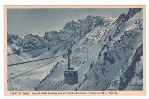 Die Tatra im Winter. Route der Seilbahn über das Tal. Sucha Kasprova Tal