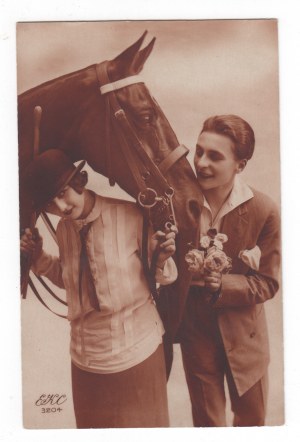 Láska pohľadnica Dievča a kôň