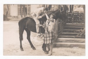 Carte postale d'amour Fille et cheval 2