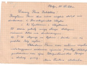 Maria Zientara-Malewska - Briefe, Manuskript unveröffentlichtes Gedicht