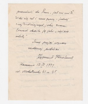 Zygmunt Kisielewski / lettre
