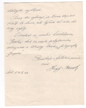 Henryk Borowski / Letter