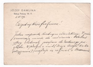 Lettera di Jozef Gawlina Field Bishop W.P. del 1939.