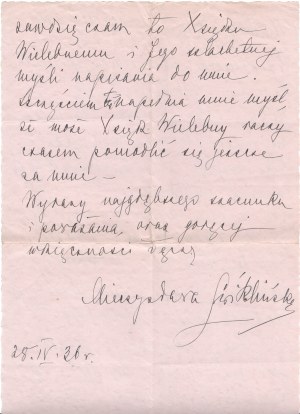 Mieczysława Ćwiklińska / letter
