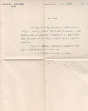 Vescovo di Lodz / Corrispondenza , Lettere