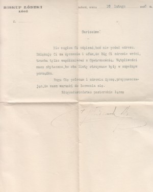 Bischof von Lodz / Korrespondenz , Briefe