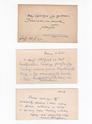 Business cards / Carolus Balic , St. Zajączkowski, Jan Sajdak, K. Studentowicz ....