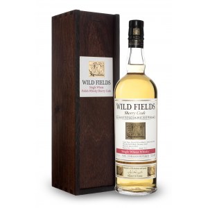 Wild Fields Sherry Cask Single Wheat Polish Whisky in wooden box, 0,7L 46,5% w zestawie z 2 szklankami do degustacji