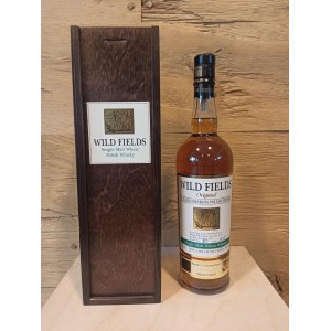Wild Fields Single Malt 100% Wheat Polish Whisky in wooden box 0,7L 46,5% w zestawie z 2 szklankami do degustacji
