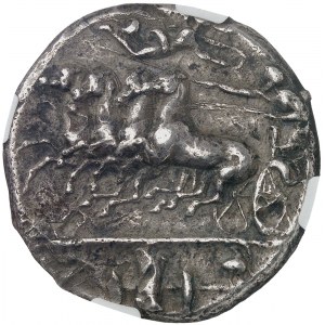 Sicile, Syracuse, Denys l’Ancien (406-367 av. J.-C.). Décadrachme, coins d’Évainètes (non signés) ND (400-390 av. J.-C.), Syracuse.