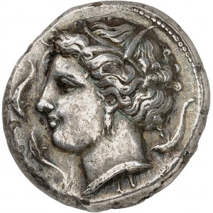 Sicílie, Syrakusy, Agatoklés (317-289 př. n. l.). Tetradrachma ND (317-310 př. n. l.), Syrakusy.