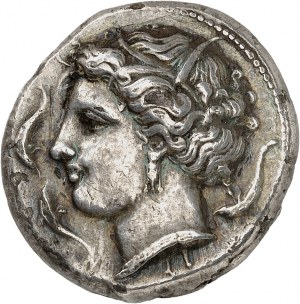 Sicílie, Syrakusy, Agatoklés (317-289 př. n. l.). Tetradrachma ND (317-310 př. n. l.), Syrakusy.