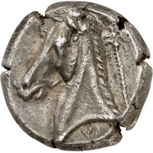 Sycylia, emisje sycylijsko-punickie. Tetradrachma ND (320-300 p.n.e.), Entella.