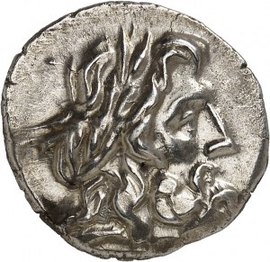 Thessaly, Thessalian League. Double victoriatus or statere in the name of magistrates Sosipatros and Gorgopas ND (mid 1st c. BC).