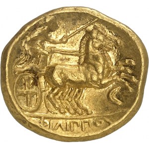 Macedónsko (kráľovstvo), Filip II (359-336 pred n. l.). Golden Statere ND (340-328 pred n. l.), Amfipolis.