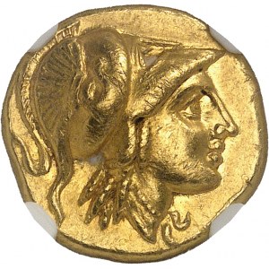 Macedónsko (kráľovstvo), Alexander III Veľký (336-323 pred n. l.). Golden Statere ND (330-320 pred n. l.), Amfipolis.