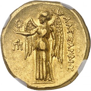 Makedonie (království), Alexandr III. Veliký (336-323 př. n. l.). Golden Statere ND (330-320 př. n. l.), Amfipolis.