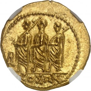 Dácie, Burebista (82-42 př. n. l.). Zlatá statéra typu Koson s monogramem ND (cca 55-44 př. n. l.).