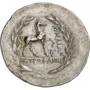 Eolide, Kymé. Stephanophore Tetradrachme auf den Namen Metrophanes ND (c.160 v.Chr.), Kyme.