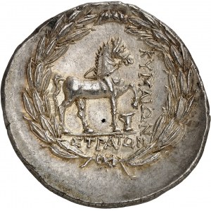 Eolide, Kyme. Stephanophore Tetradrachme auf den Namen Straton ND (c.151-142 v.Chr.), Kyme.