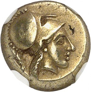 Eolus, Lesbos (ostrov). Hecté d'électrum ND (454-427 př. n. l.), Mytilène.