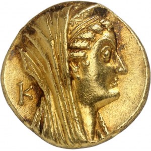 Lagidské kráľovstvo, Ptolemaios VI (180-145 pred n. l.). Zlatá oktodrachma alebo mnaieion ND (cca 180-145 pred n. l.), Alexandria.