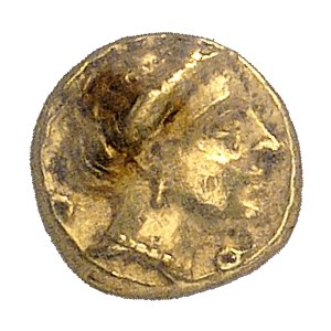 Cirenaica, Cirene, Ofelas, governatore (322-308 a.C.). Litra o 1/10 di statere d'oro ND, Cirene.