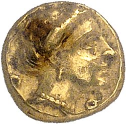 Cyrenaica, Cyrene, Ophelas, governor (322-308 BC). Litra or 1/10th of a gold statere ND, Cyrene.