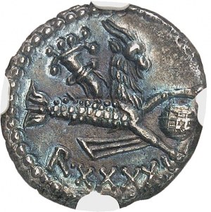 Mauritánia, Juba II (25 pred n. l. - 23 n. l.). Denár 16 (rok XXXXI), Cézarea.