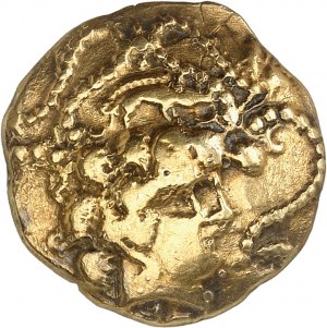 Vénètes. Statère d'or au sanglier en cimier et revers au personnage ailé ND (IIe - Ier siècles avant J.-C.).