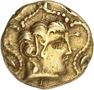 Venetes. Ćwierćstatua z małą gołą głową, klasa II i wydłużoną postacią z rozpostartymi skrzydłami ND (II w. p.n.e.).