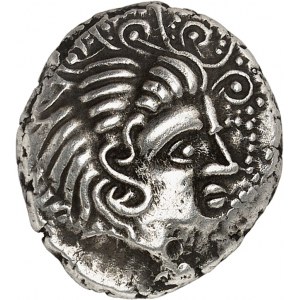 Venetes. Boar statère, group D, class II without cheek decoration, var. 2 in the rough ND style (2nd - 1st century B.C.).