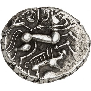 Veneter. Statere mit Wildschwein, Gruppe D, Klasse II ohne Wangendekor, Var. 2 im rauen ND-Stil (2. - 1. Jahrhundert v. Chr.).
