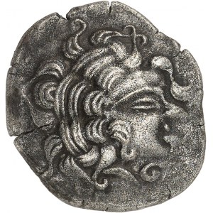 Riedones (II-I secolo a.C.). Statère de billon con profilo barbuto e ruota, classe I, var. 4 ND (I secolo a.C.).