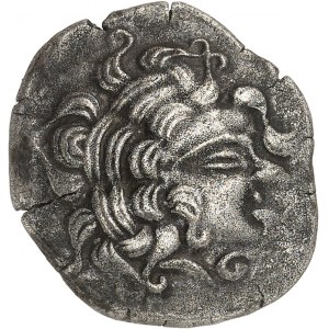 Riedones (II-I w. p.n.e.). Statère de billon z profilem bez brody i kołem, klasa I, odmiana 4 ND (I w. p.n.e.).