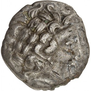 Aulerques Diablintes. Situla statere, trieda II, v striebornej zliatine ND (1. stor. pred Kr.).
