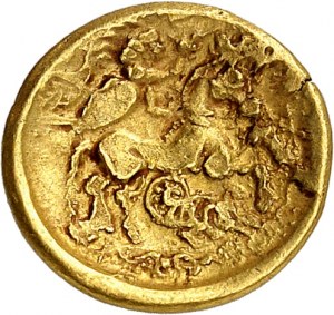 Normandy (Normandy group). Quarter statère with sea monster, Class II/2 ND (220-150 B.C.).