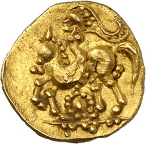 Carnutes. Quarter statère with a rider without arms ND (2nd c. BC).