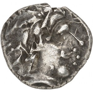 Biturige / Ungewisse aus dem mittleren Westen. Drachme mit übereinander stehenden Pferden, Klasse I mit ND-Fleuron (Mitte des 2. Jh. v. Chr.).