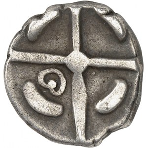 Longostalètes. Languedocká drachma, séria I s lunulami a šrafovaným pásom ND (polovica 3. - prvá polovica 2. storočia pred Kr.).