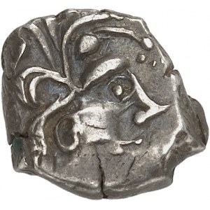 Longostaletes. Dracma in stile langarolo, prima serie [con ascia e treccia discendente] ND (metà del III - prima metà del II secolo a.C.).