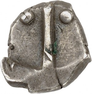 Longostaletes. Dracma in stile langarolo, prima serie [con ascia e treccia discendente] ND (metà del III - prima metà del II secolo a.C.).