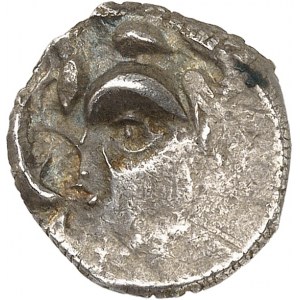 Volco-Tectosages. Dracma con testa cubista, Serie VII con due asce che si scontrano ND (metà del II - prima metà del I secolo a.C.).